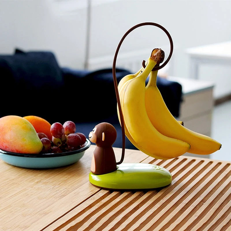 Banana Hanger Stand Monkey-Shaped Holds 4 Bananas