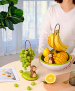 Banana Hanger Stand Monkey-Shaped Holds 4 Bananas