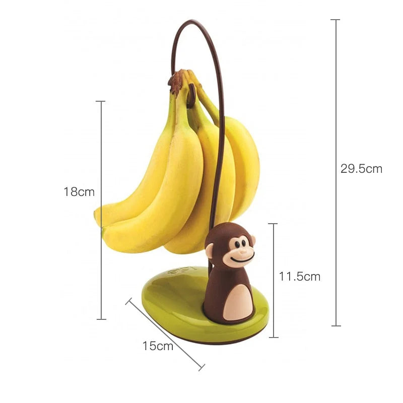 Banana Hanger Stand Monkey-Shaped Holds 4 Bananas