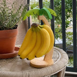Banana Hanger Tropical Palm Wooden Base & Metal Hook