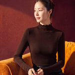 Base Layer Shirt Thermal Stand-Up Ruffle Collar