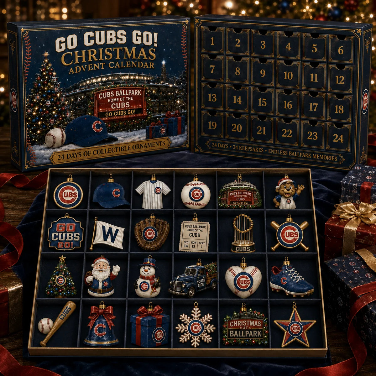 Baseball Advent Calendar 24 Collectible Ornaments