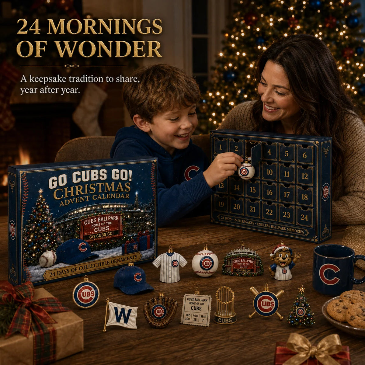 Baseball Advent Calendar 24 Collectible Ornaments