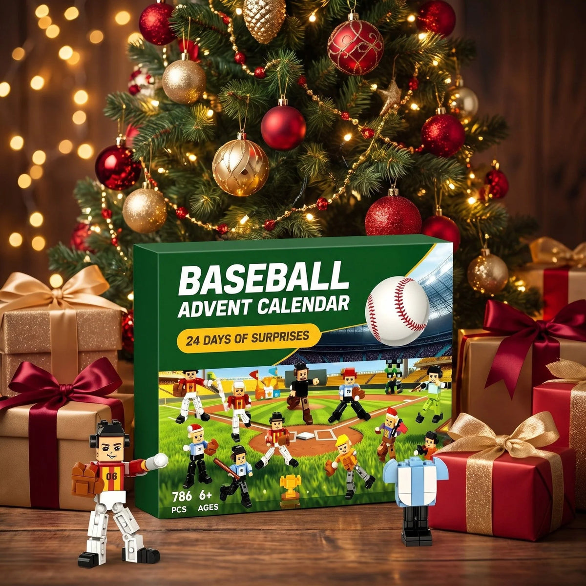 Baseball Advent Calendar 786-Piece Building Brick Set