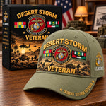Baseball Cap Desert Storm Veteran Adjustable Curved Brim