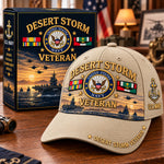 Baseball Cap Desert Storm Veteran Adjustable Curved Brim