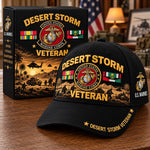 Baseball Cap Desert Storm Veteran Adjustable Curved Brim