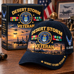 Baseball Cap Desert Storm Veteran Adjustable Curved Brim