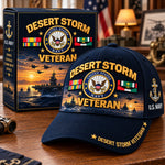 Baseball Cap Desert Storm Veteran Adjustable Curved Brim