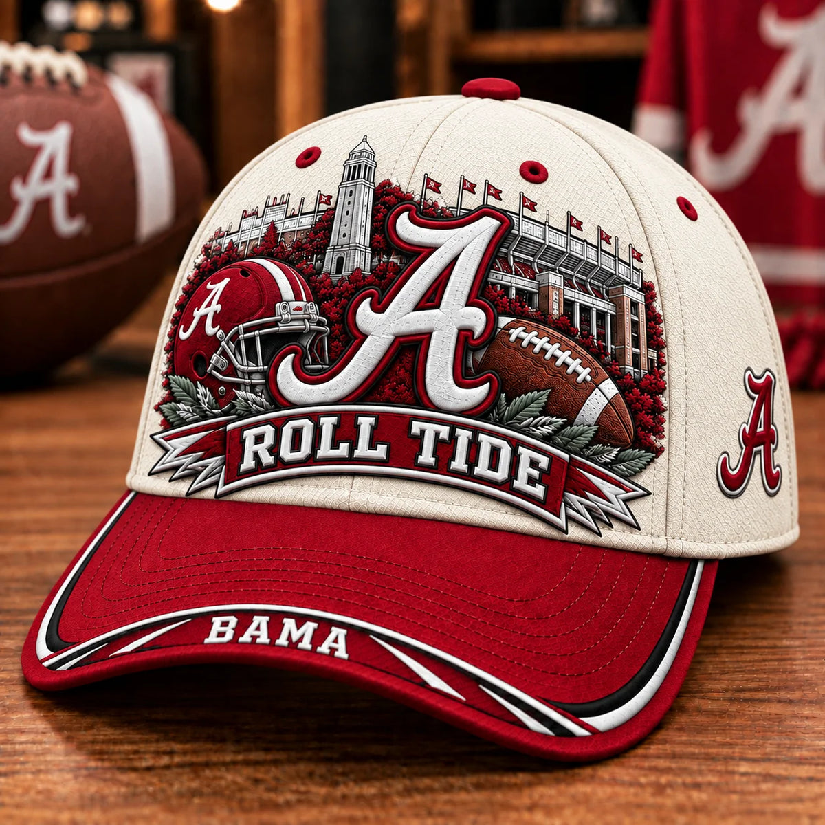 Baseball Cap Football Graphic Adjustable Strap