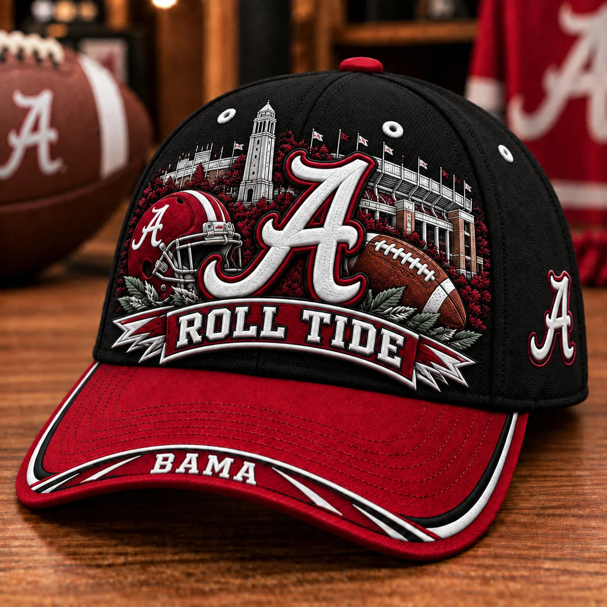 Baseball Cap Football Graphic Adjustable Strap