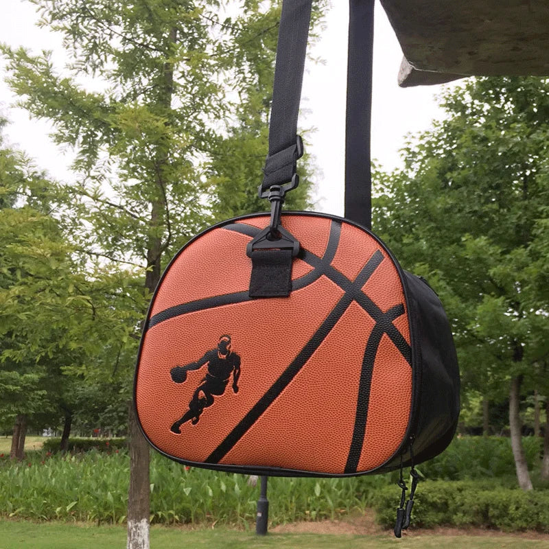 Basketball Bag Basketball-Shaped Abrasion-Resistant Adjustable Strap