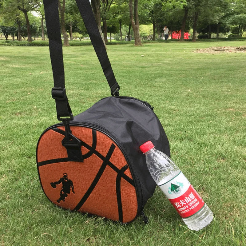 Basketball Bag Basketball-Shaped Abrasion-Resistant Adjustable Strap
