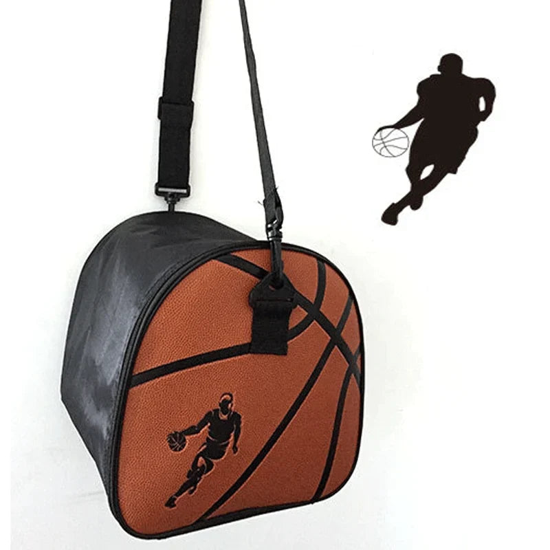 Basketball Bag Basketball-Shaped Abrasion-Resistant Adjustable Strap