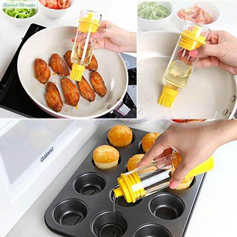 Basting Brush Bottle Built-In Applicator Drip-Resistant