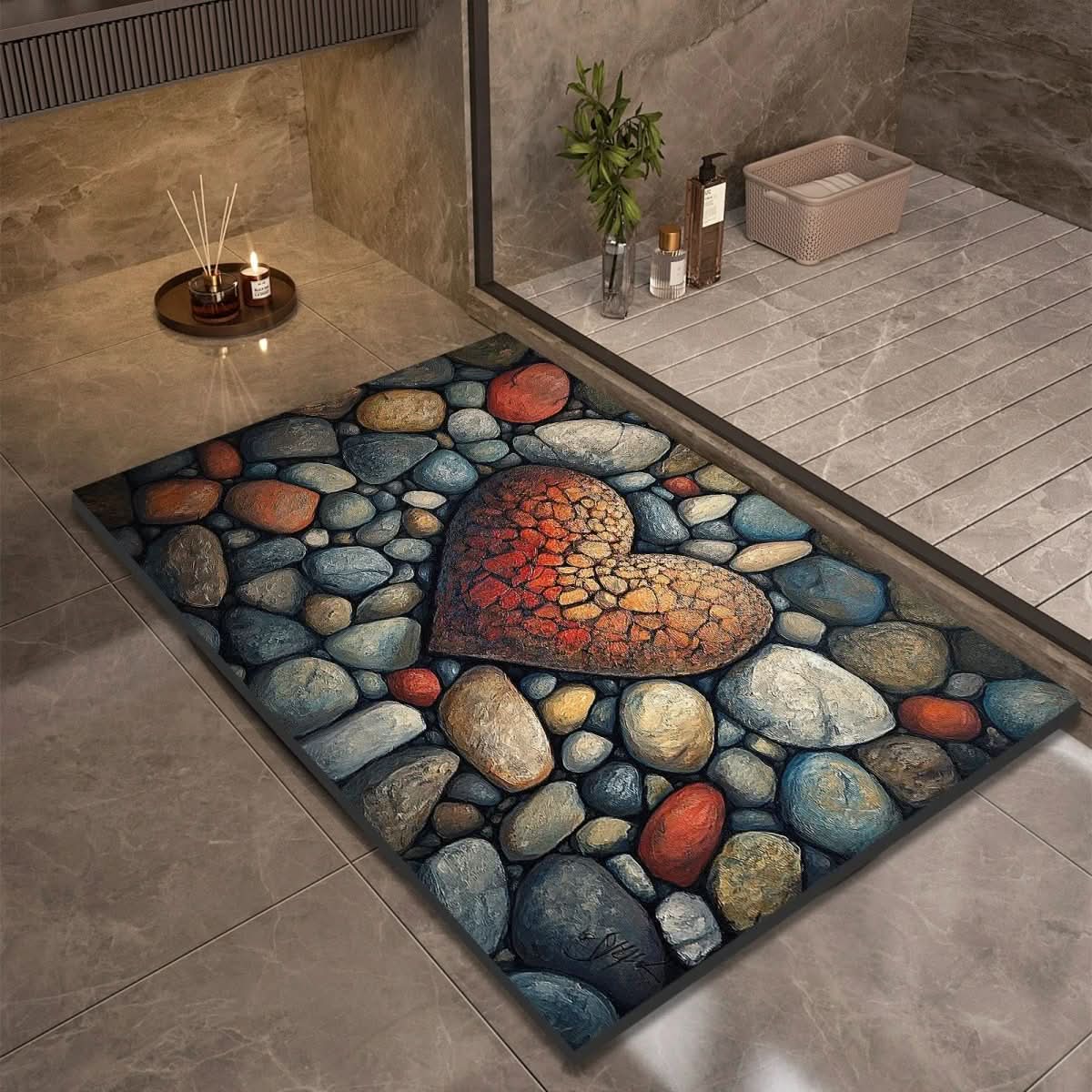 Bath Mat Diatomaceous Earth Quick-Drying Non-Slip Backing