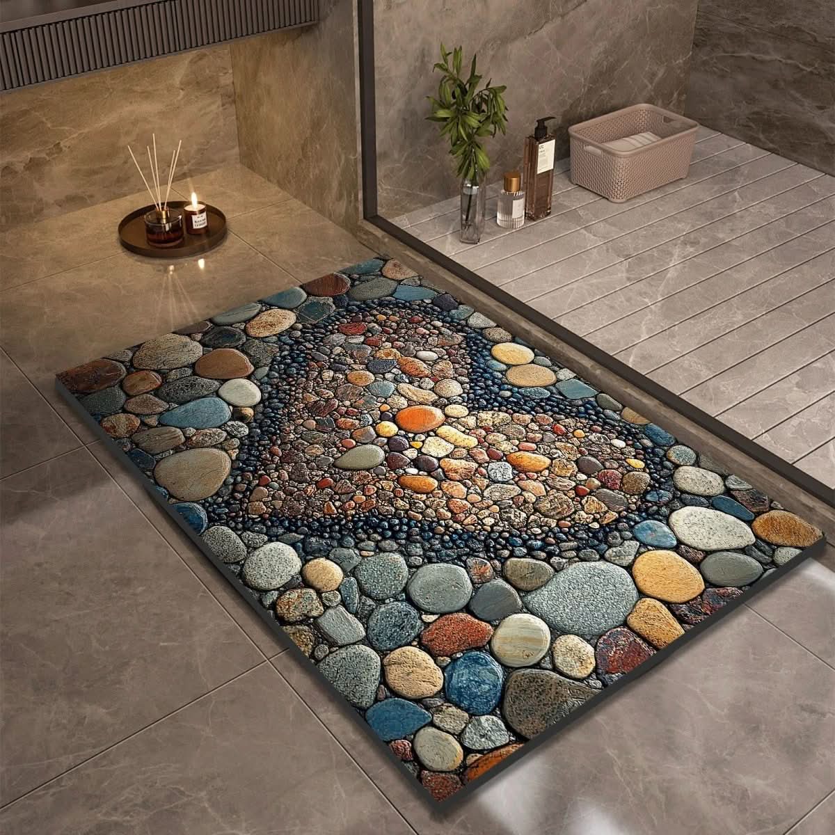 Bath Mat Diatomaceous Earth Quick-Drying Non-Slip Backing
