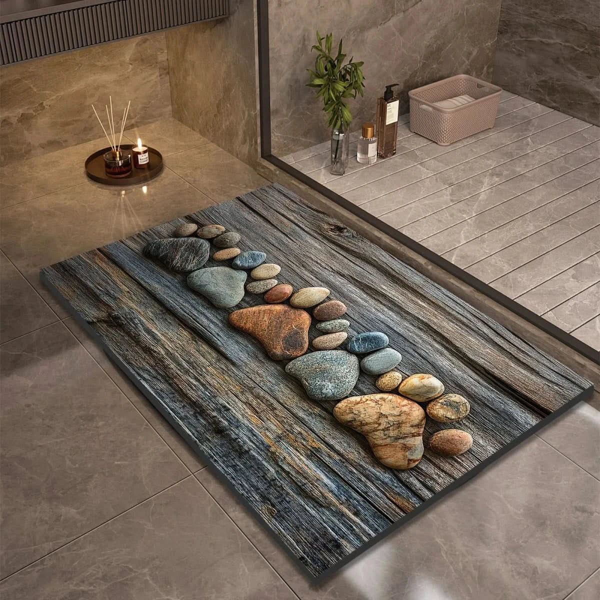 Bath Mat Diatomite Quick-Drying Non-Slip Rubber Base
