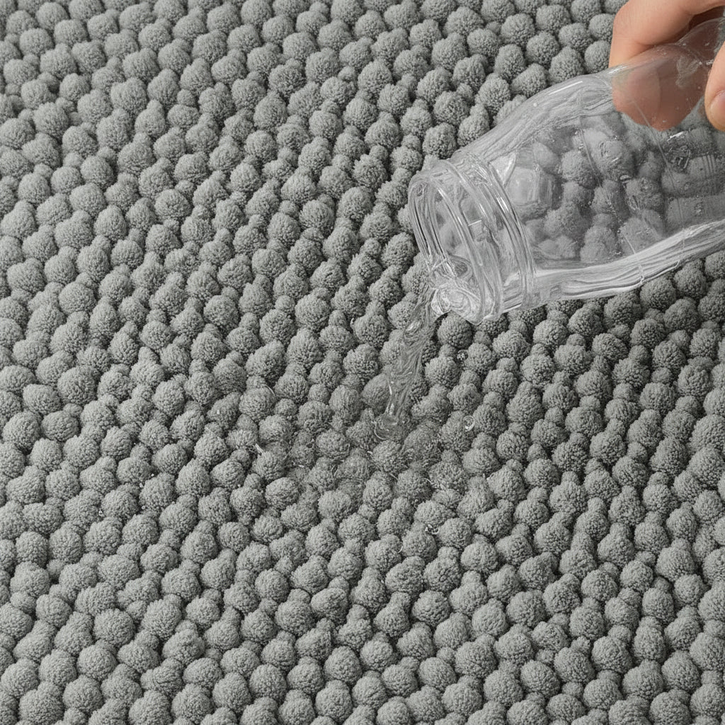Bath Mat Microfiber Chenille Non-Slip Absorbent & Machine Washable