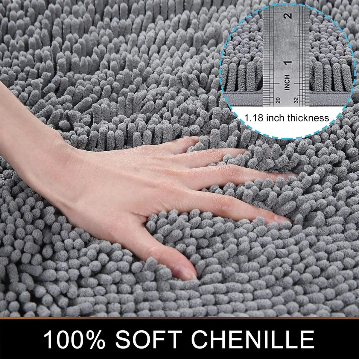 Bath Mat Non-Slip Quick-Drying Plush Absorbent