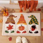 Bath Mat Plush Pumpkin Design Non-Slip Machine-Washable