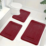 Bath Mat Set Memory Foam Non-Slip 3-Piece Set