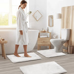 Bath Mat Set Memory Foam Non-Slip Quick-Drying