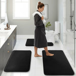 Bath Mat Set Memory Foam Non-Slip Quick-Drying