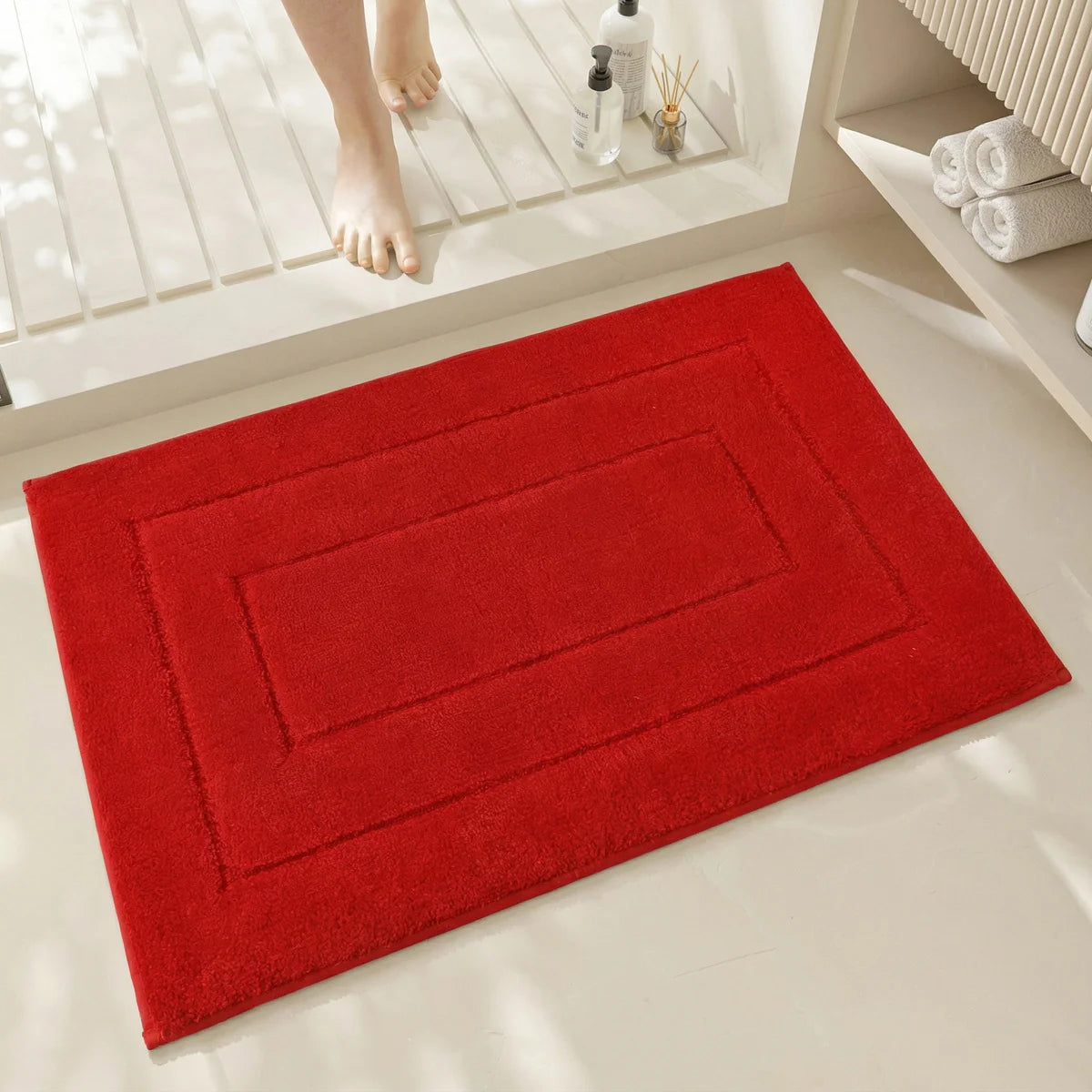 Bath Mat Soft Microfiber Absorbent Non-Slip Machine Washable