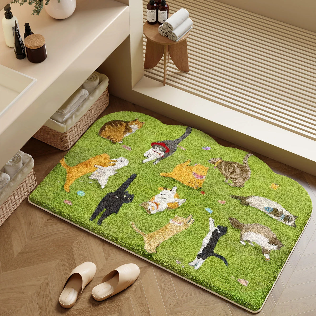 Bath Mat Soft Plush Non-Slip Machine Washable
