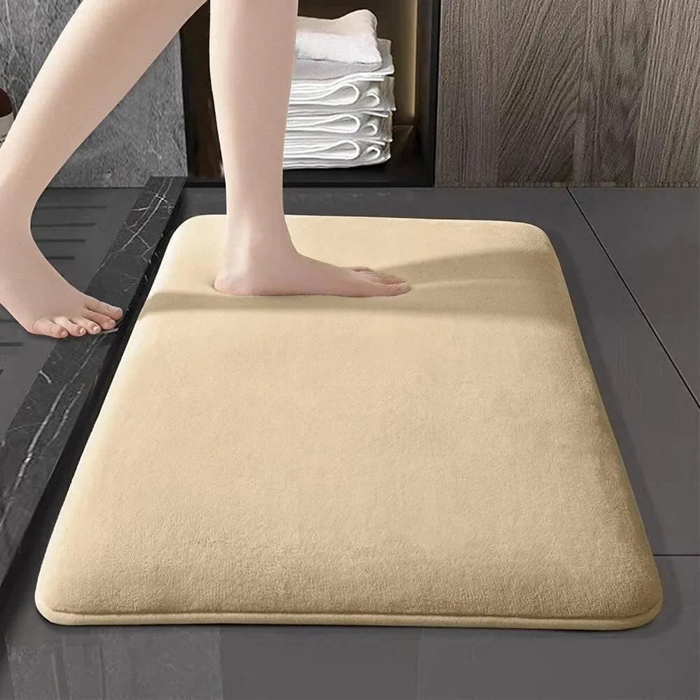 Bath Mat Super Absorbent Coral Velvet Non-Slip Backing
