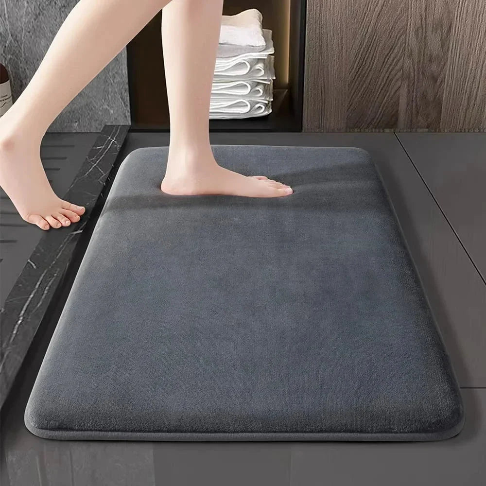 Bath Mat Super Absorbent Coral Velvet Non-Slip Backing