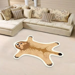 Bath Mat Tiger-Shaped Plush Non-Slip Backing