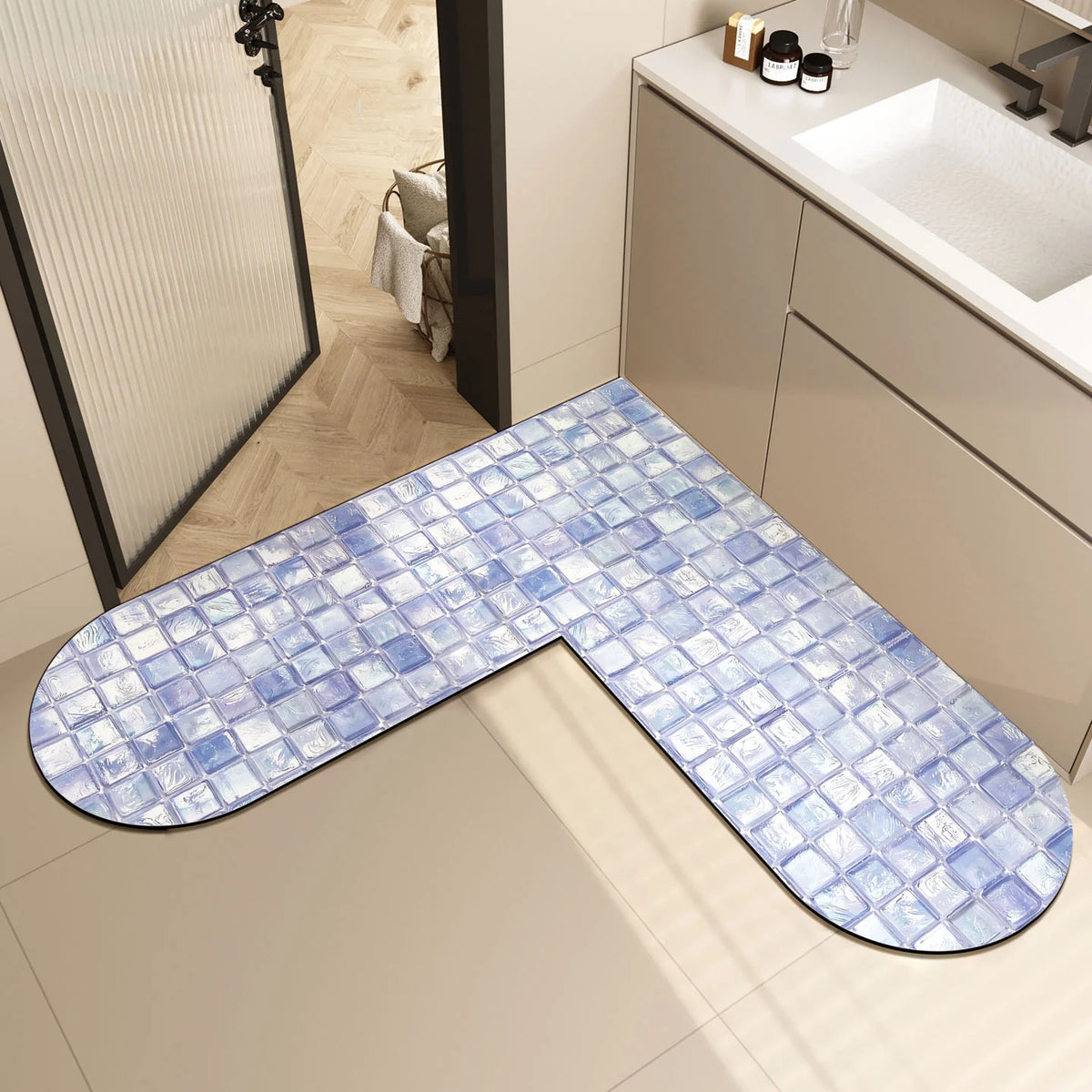 Bath Mat U-Shaped Memory Foam Non-Slip Backing