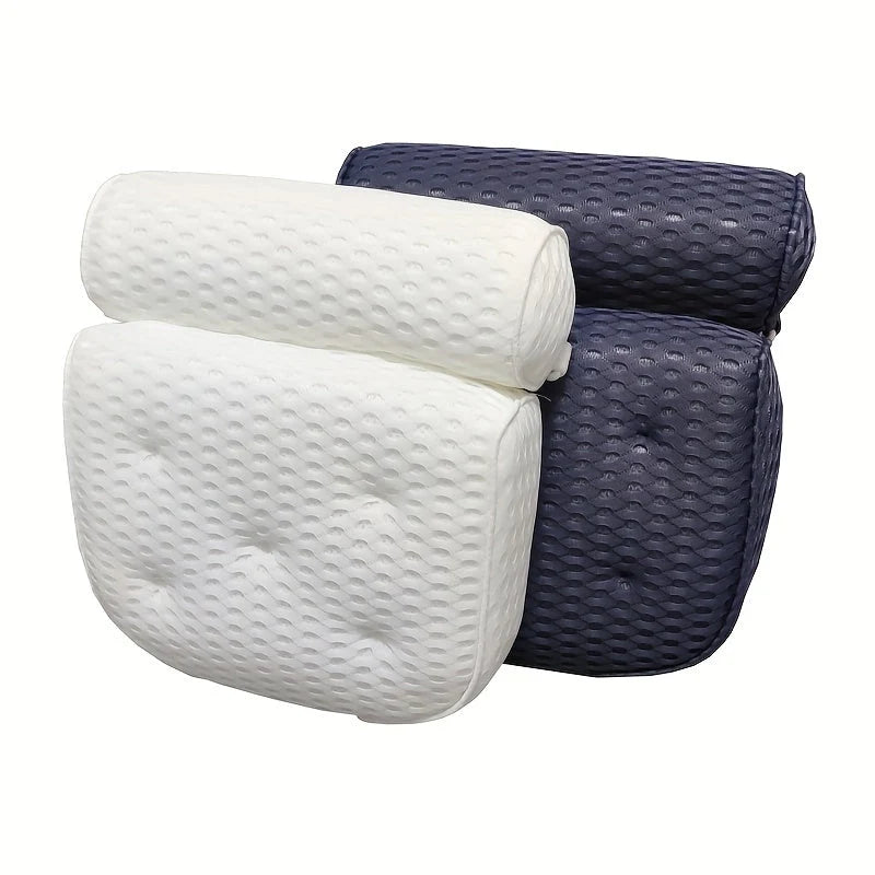 Bath Pillow Ergonomic Neck & Back Support Quick-Dry Mesh