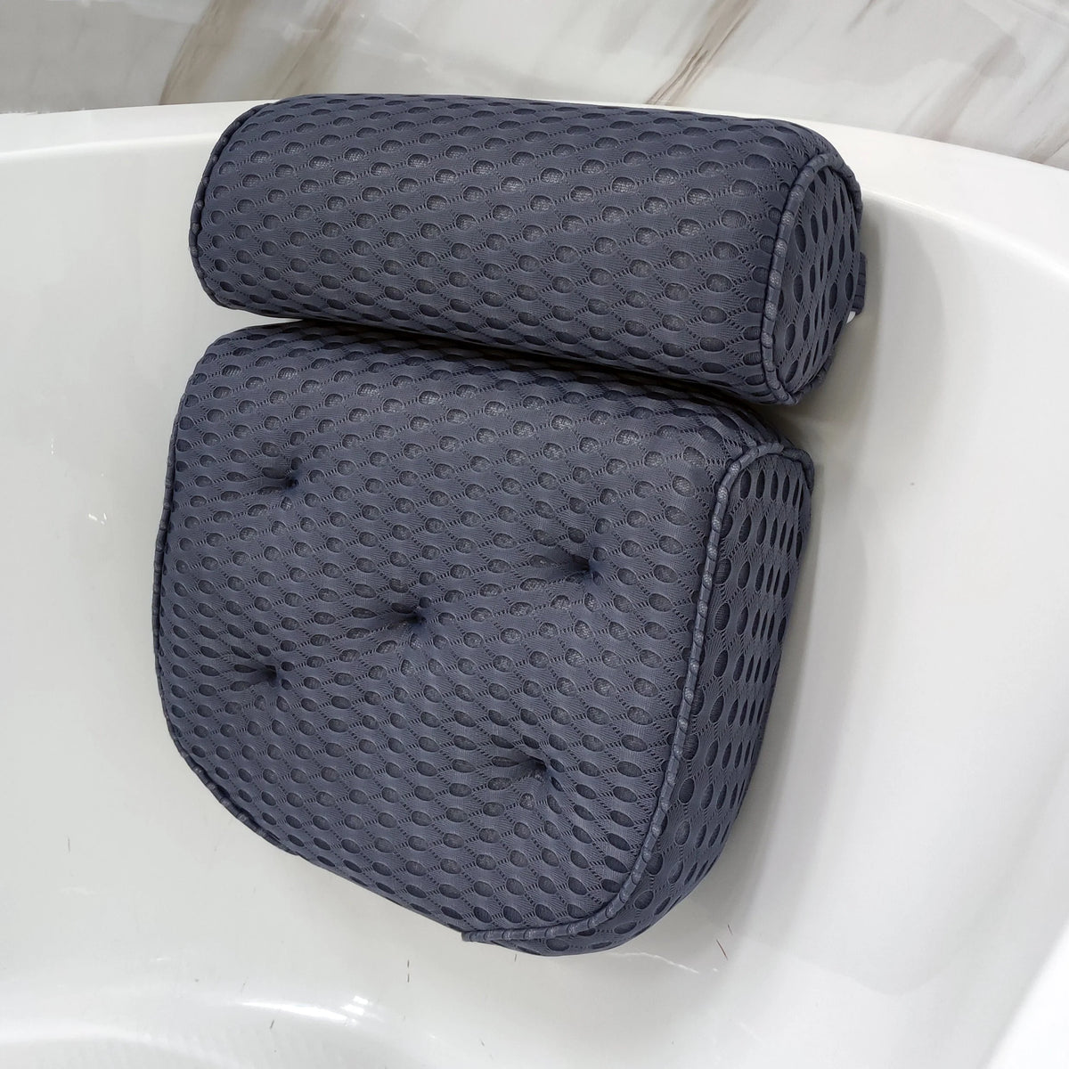 Bath Pillow Ergonomic Neck & Back Support Quick-Dry Mesh