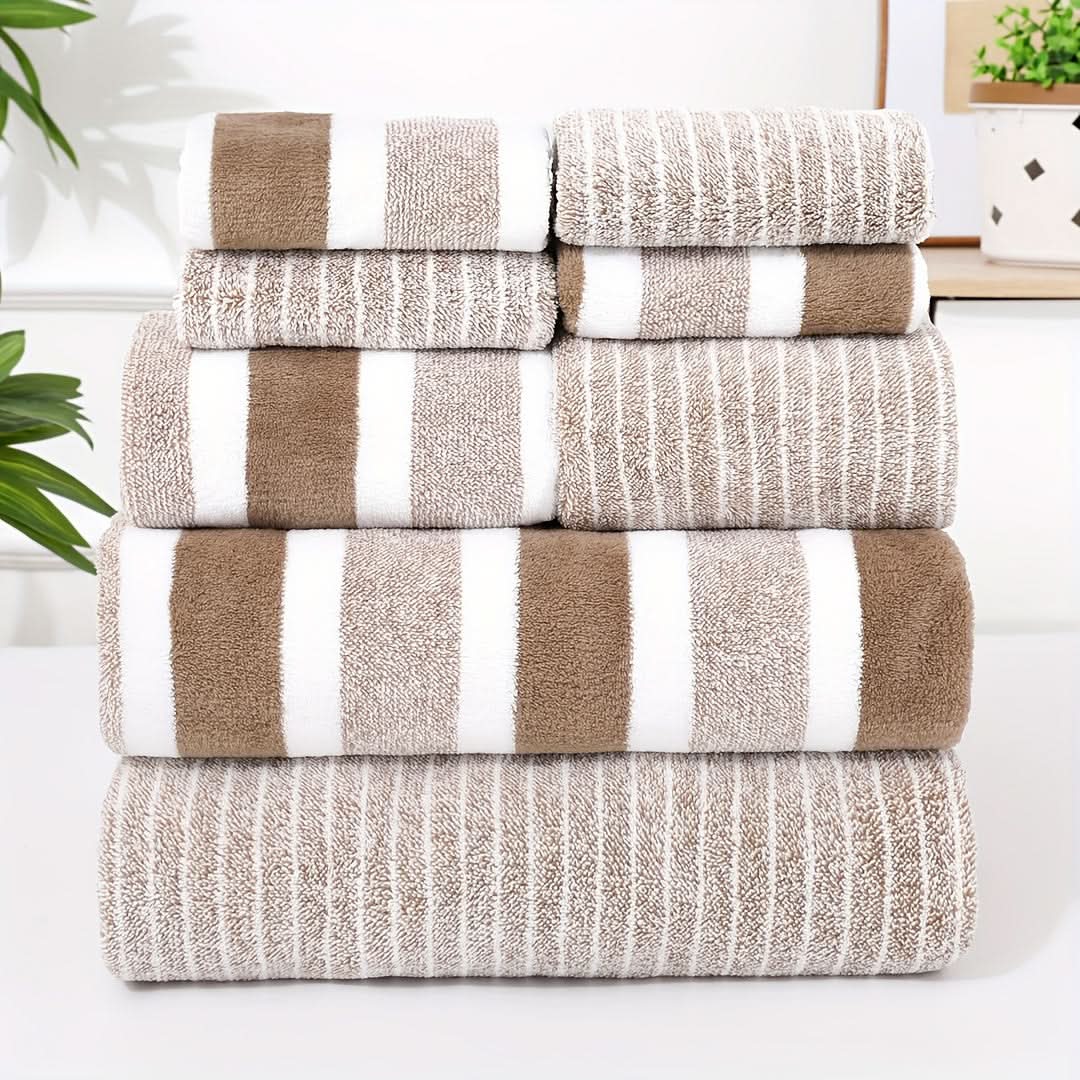 Bath Towel Set Microfiber Quick-Drying Absorbent 8-Piece