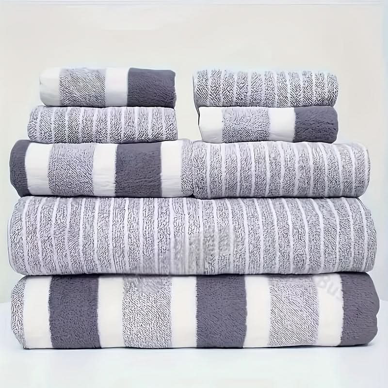 Bath Towel Set Microfiber Quick-Drying Absorbent 8-Piece