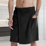 Bath Towel Wrap Coral Fleece Quick-Drying Elastic Waistband Pockets