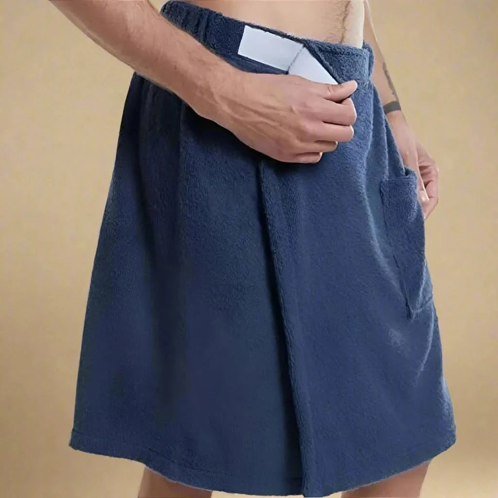 Bath Towel Wrap Coral Fleece Quick-Drying Elastic Waistband Pockets