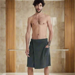 Bath Towel Wrap Coral Fleece Quick-Drying Elastic Waistband Pockets