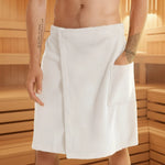 Bath Towel Wrap Coral Fleece Quick-Drying Elastic Waistband Pockets