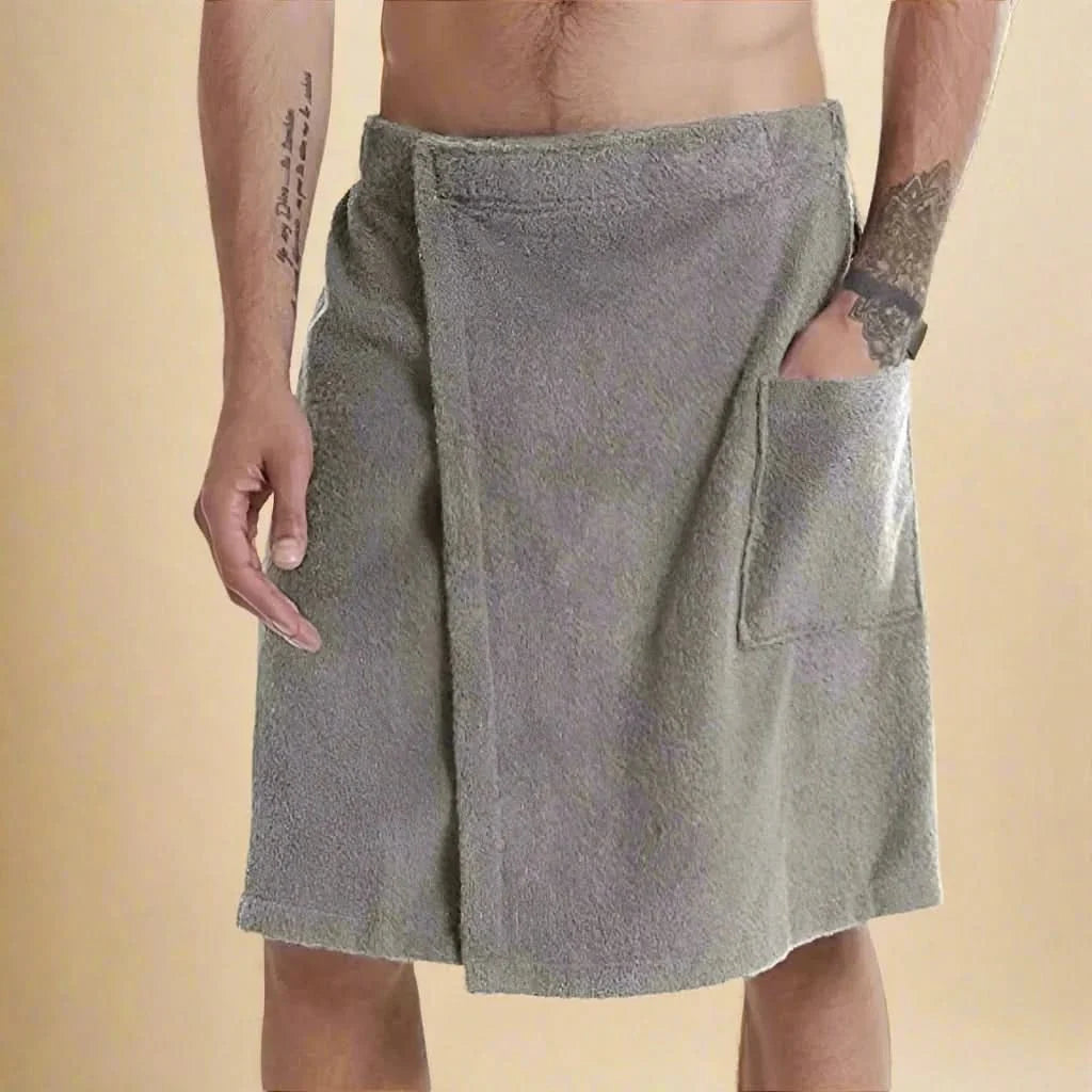 Bath Towel Wrap Coral Fleece Quick-Drying Elastic Waistband Pockets