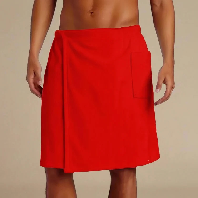 Bath Towel Wrap Coral Fleece Quick-Drying Elastic Waistband Pockets