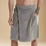 Bath Towel Wrap Coral Fleece Quick-Drying Elastic Waistband Pockets