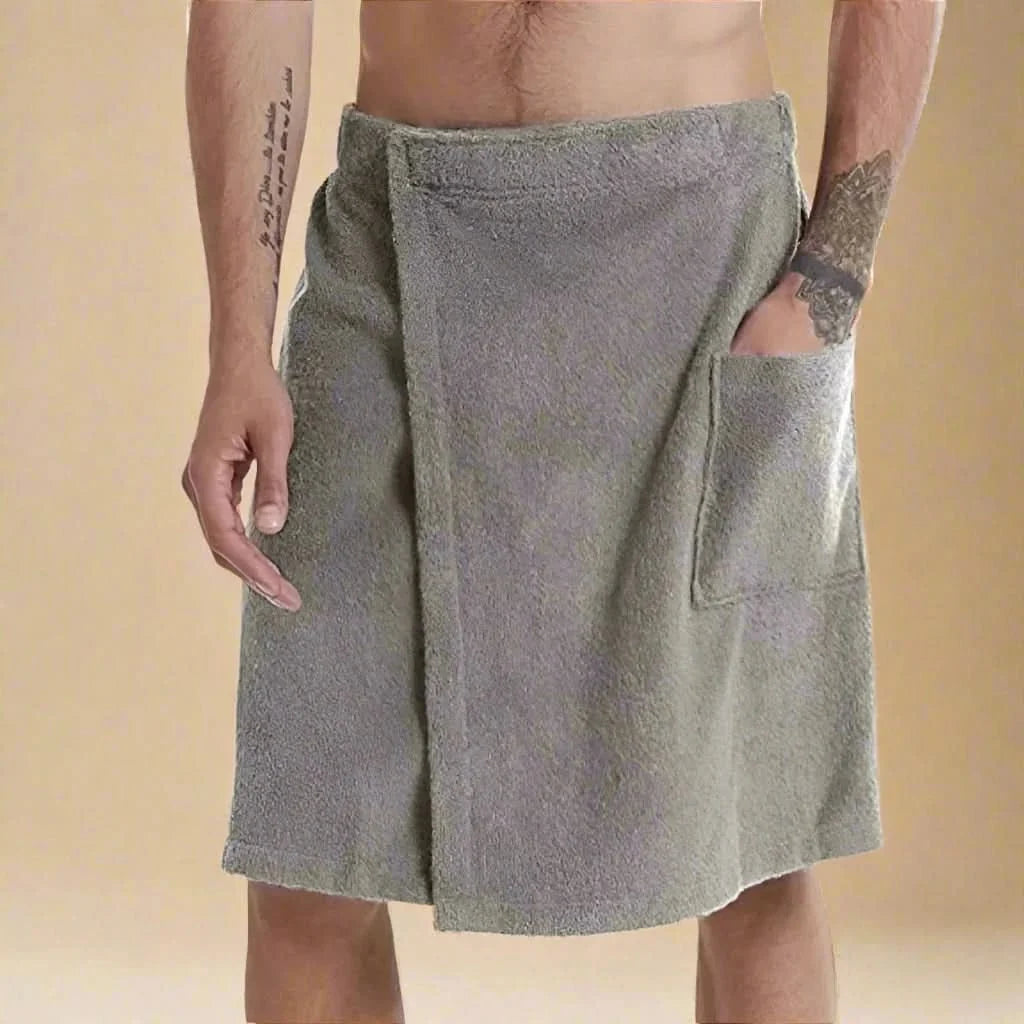Bath Towel Wrap Coral Fleece Quick-Drying Elastic Waistband Pockets