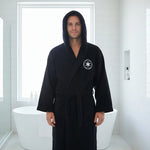 Bathrobe Flannel Hooded Belted Extra-Long