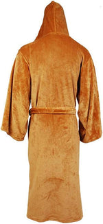 Bathrobe Flannel Hooded Belted Extra-Long