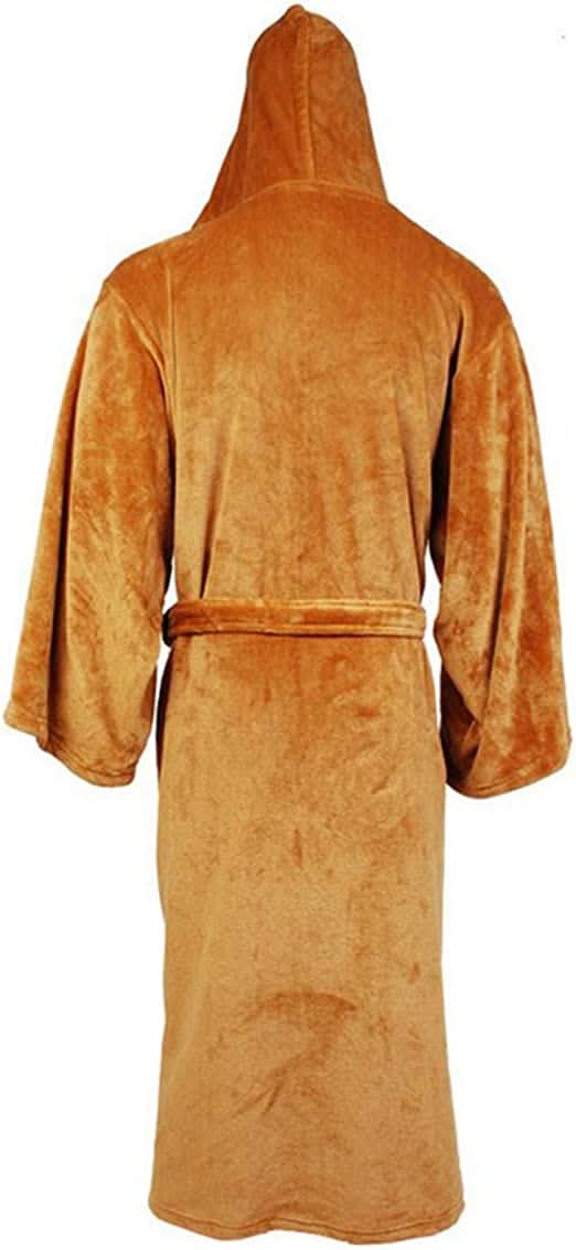 Bathrobe Flannel Hooded Belted Extra-Long