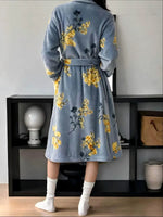 Bathrobe Long Soft Flannel Adjustable Belt